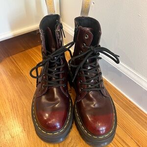 Dr. Martens Vegan Jadon Cherry Red Platform Boots